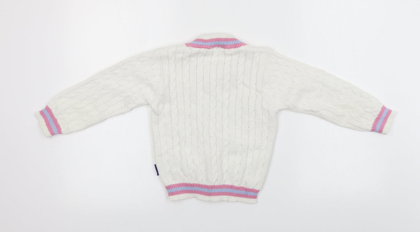 lords Boys White   Pullover Jumper Size 5-6 Years