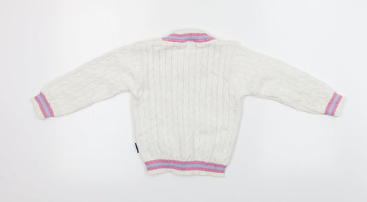 lords Boys White   Pullover Jumper Size 5-6 Years