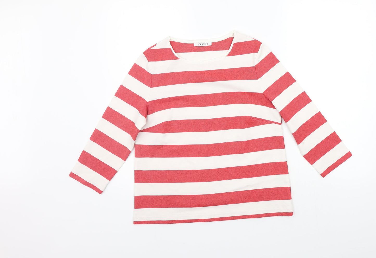Marks and Spencer Womens Red Striped  Pullover Jumper Size 10