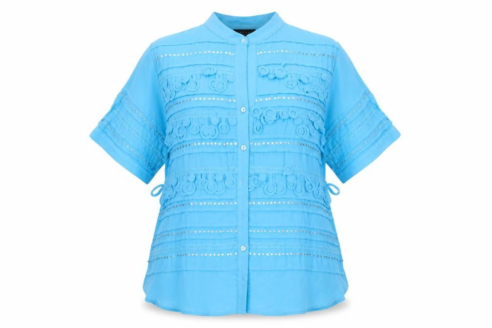 antonino philosophy Womens Blue   Basic Button-Up Size 18  - SEQUIN