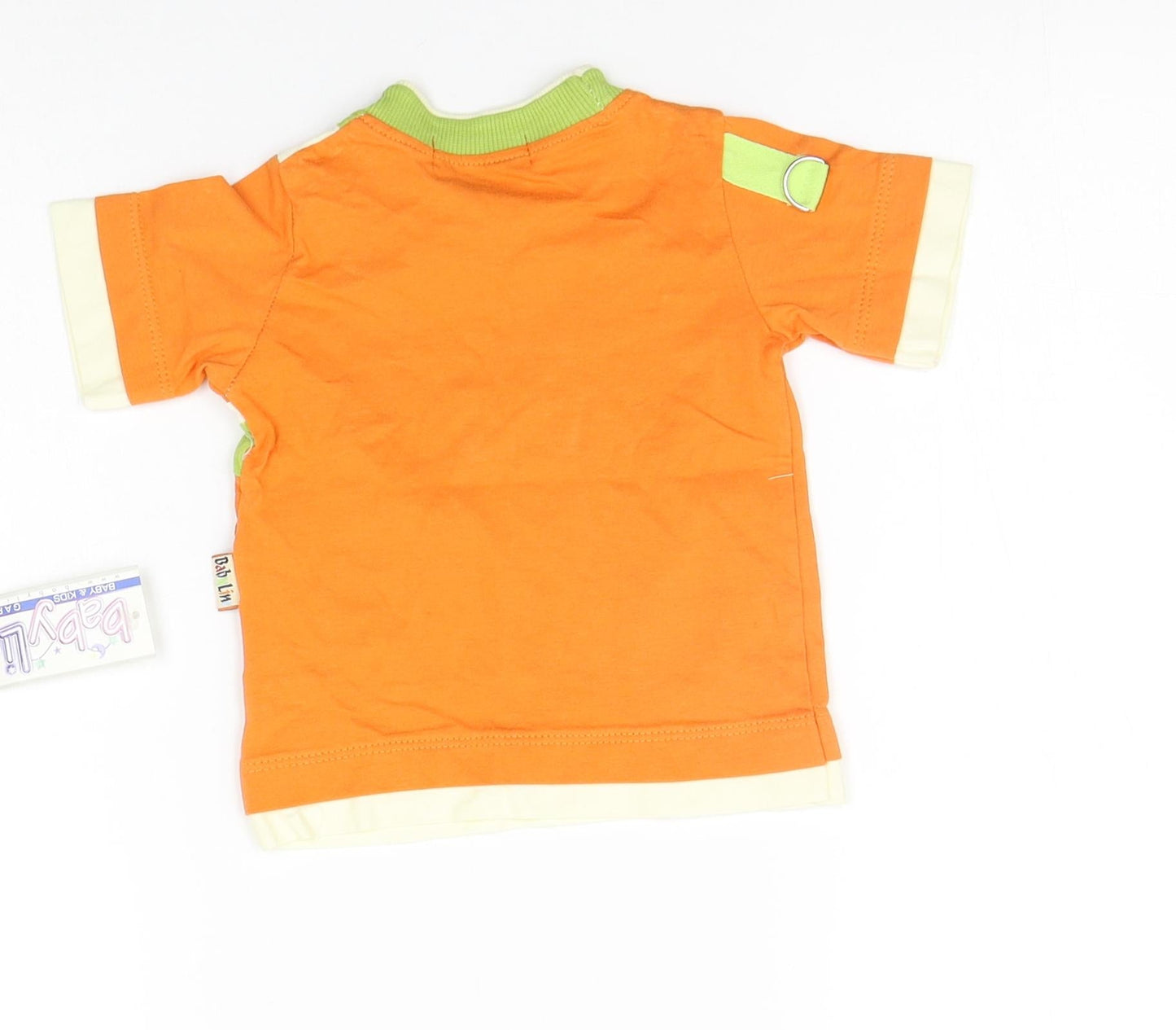 Baby Line Boys Orange Houndstooth  Basic Polo Size 9-12 Months