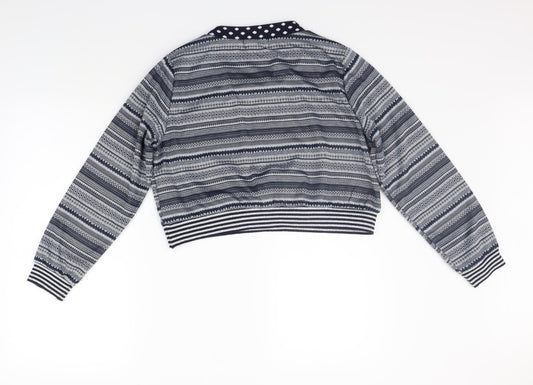 JULIE Womens Green Geometric  Pullover Jumper Size M
