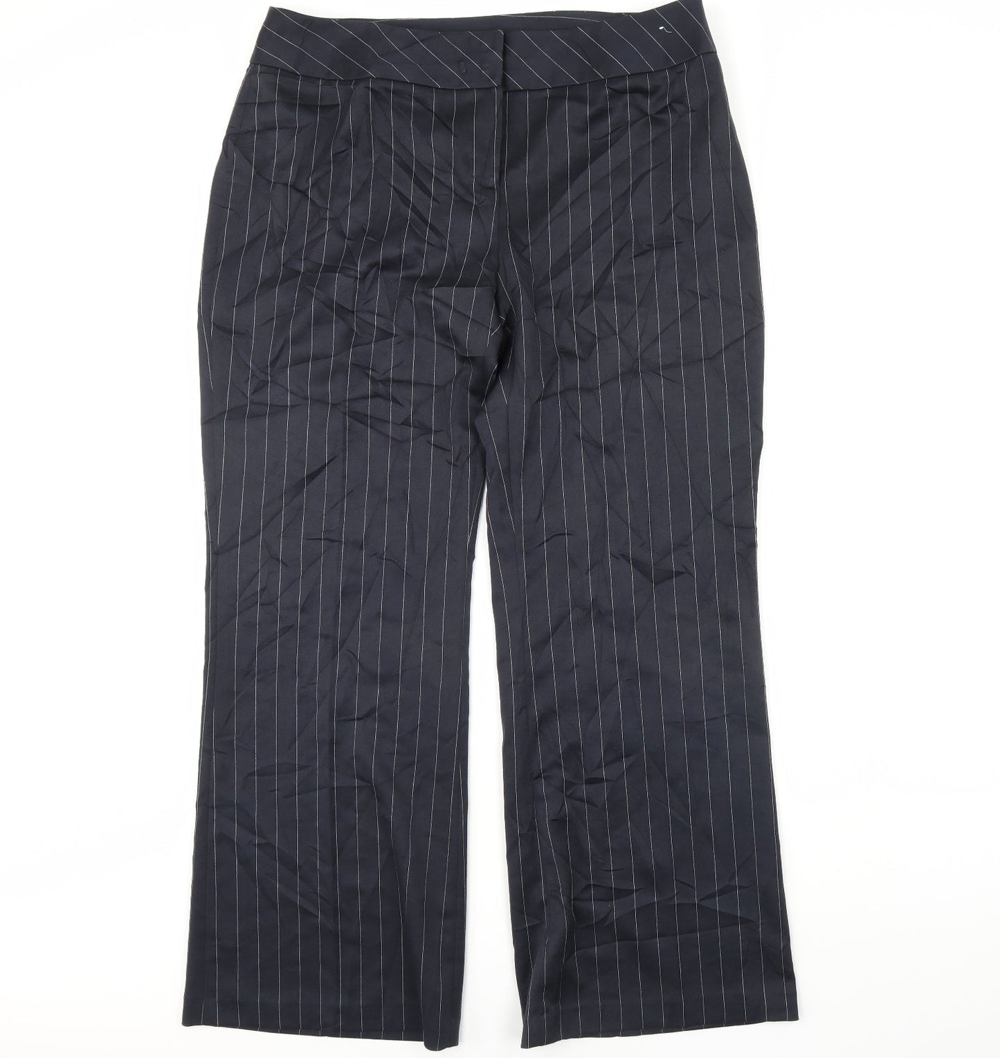 NEXT Womens Blue Striped  Dress Pants Trousers Size 18 L30 in