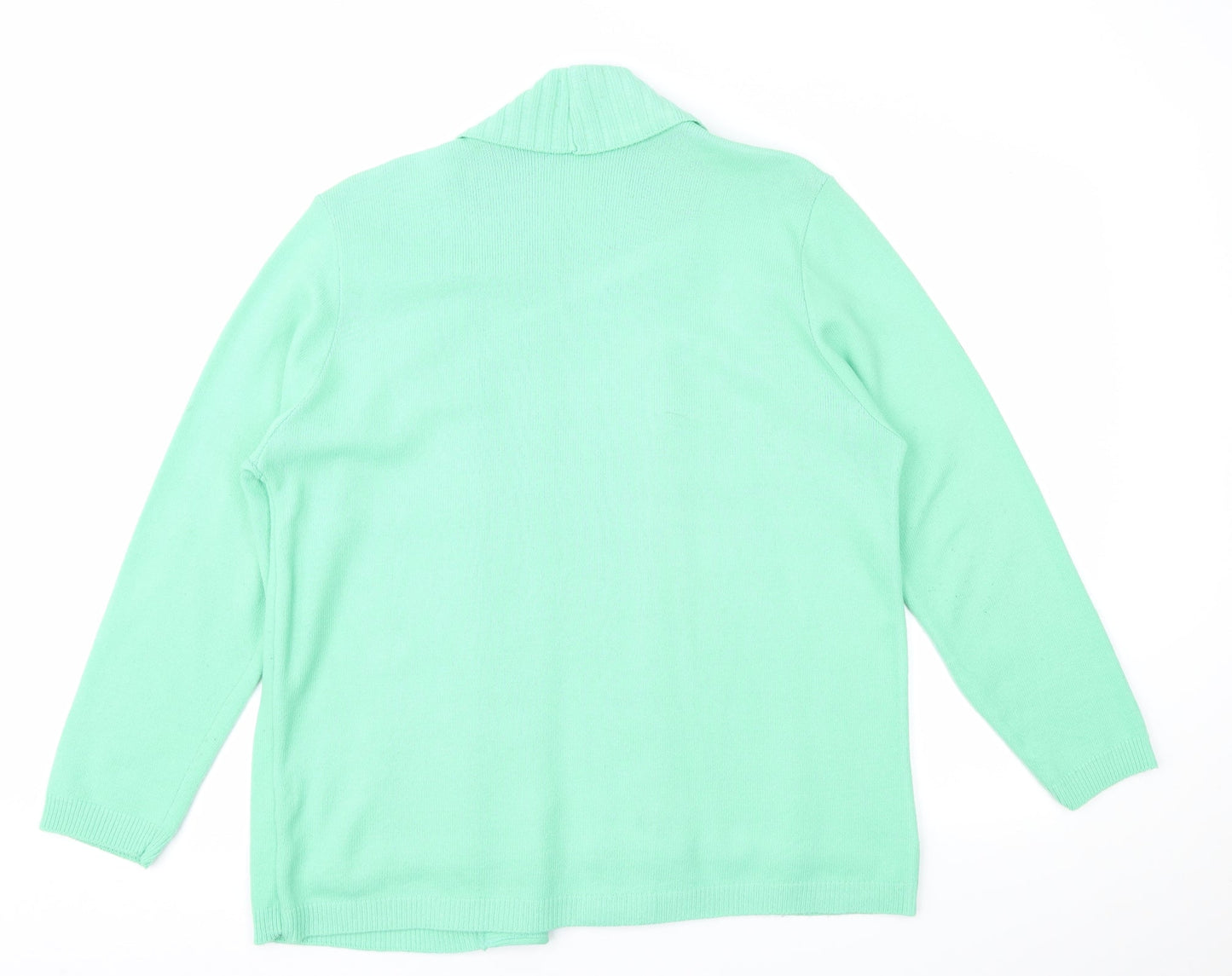 Impressions Womens Green Striped  Pullover Jumper Size L