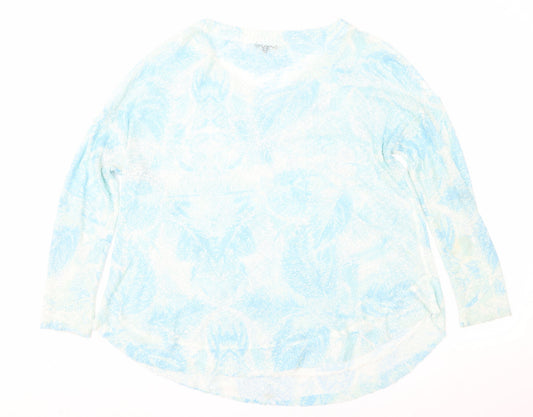 Casamia Womens Blue Floral  Pullover Jumper Size M