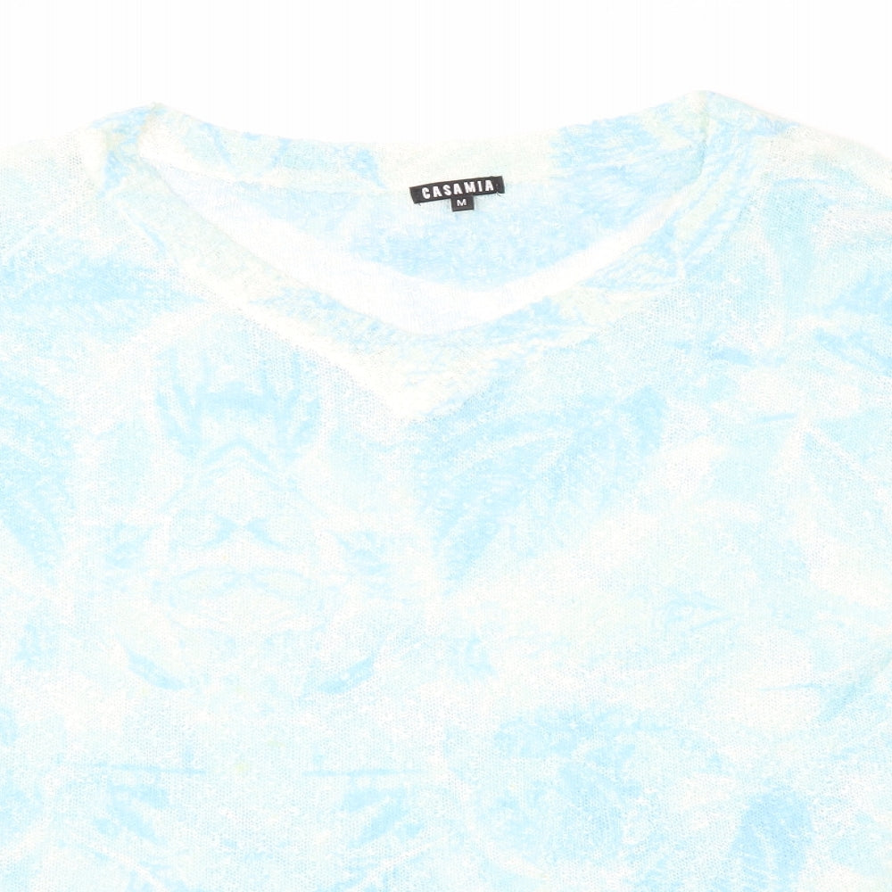 Casamia Womens Blue Floral  Pullover Jumper Size M