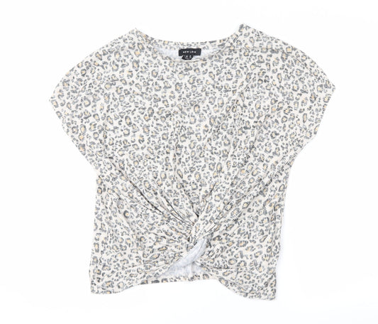 New Look Womens Beige Animal Print  Basic Blouse Size M
