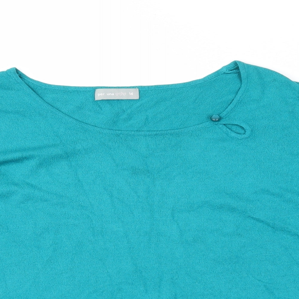 Per Una Womens Green   Pullover Jumper Size 16