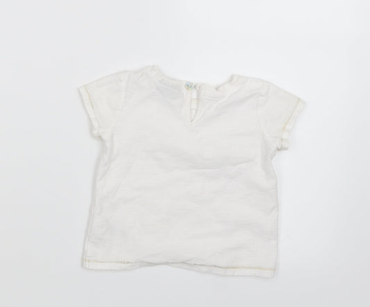 NEXT Girls White   Basic T-Shirt Size 6-9 Months