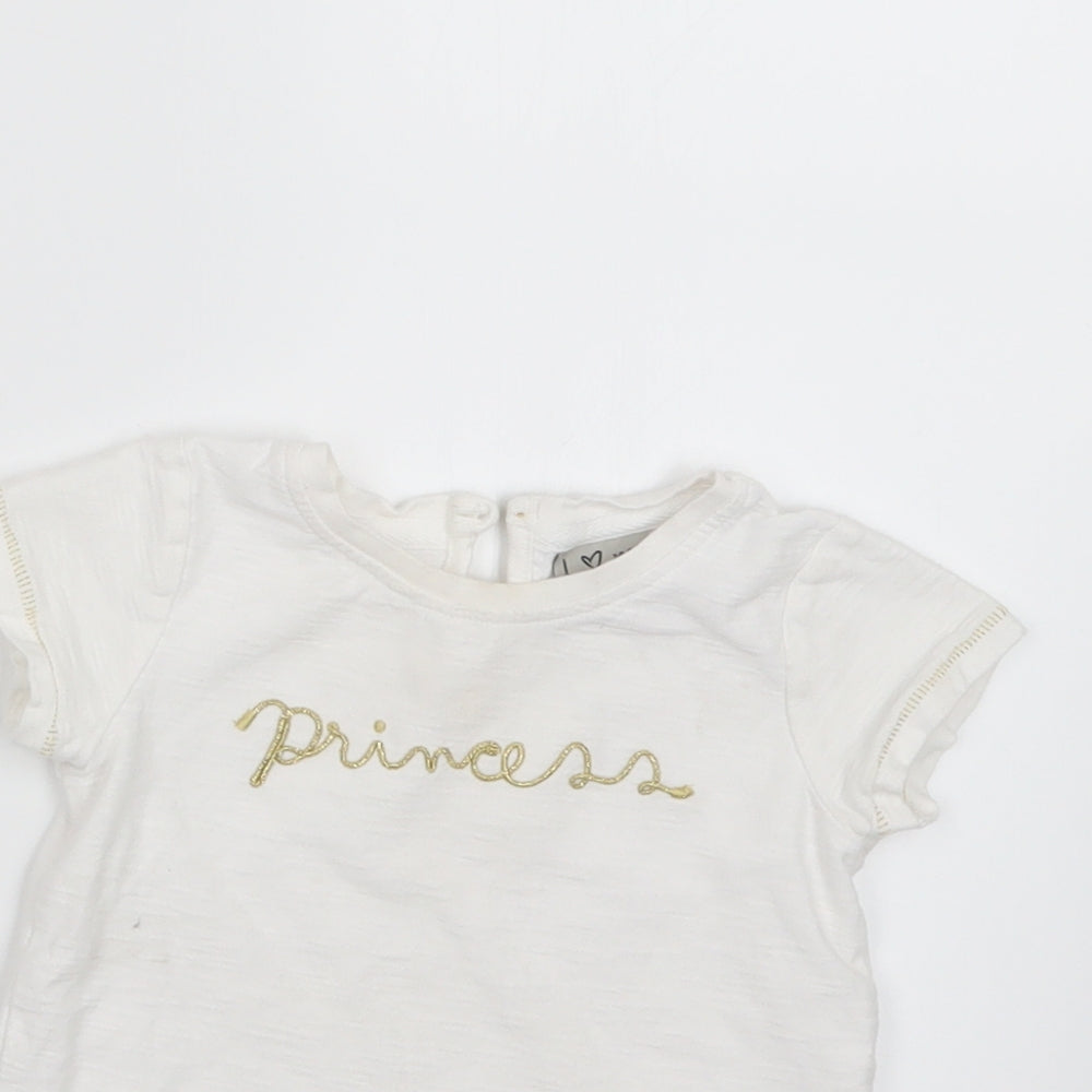 NEXT Girls White   Basic T-Shirt Size 6-9 Months