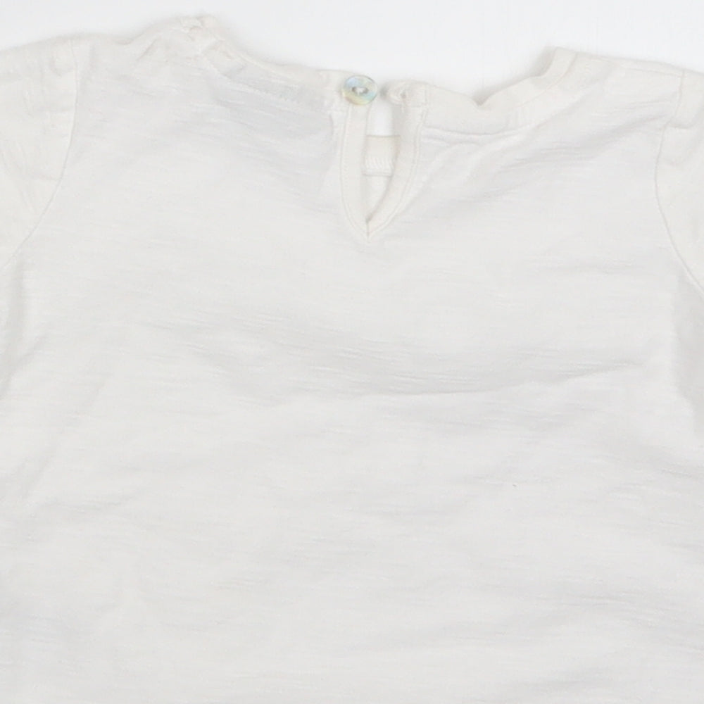NEXT Girls White   Basic T-Shirt Size 6-9 Months