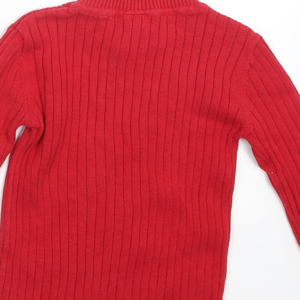 TU Girls Red  Knit Pullover Jumper Size 2-3 Years