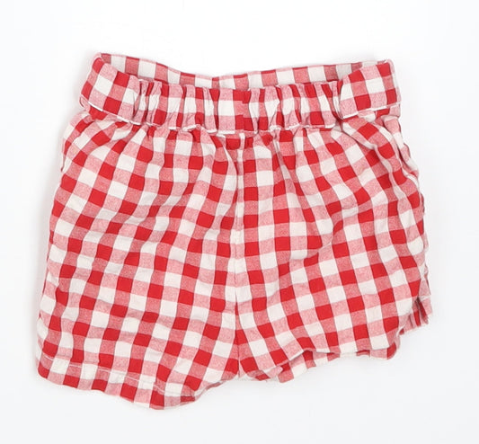 Nutmeg Girls Red Check  Paperbag Shorts Size 2-3 Years