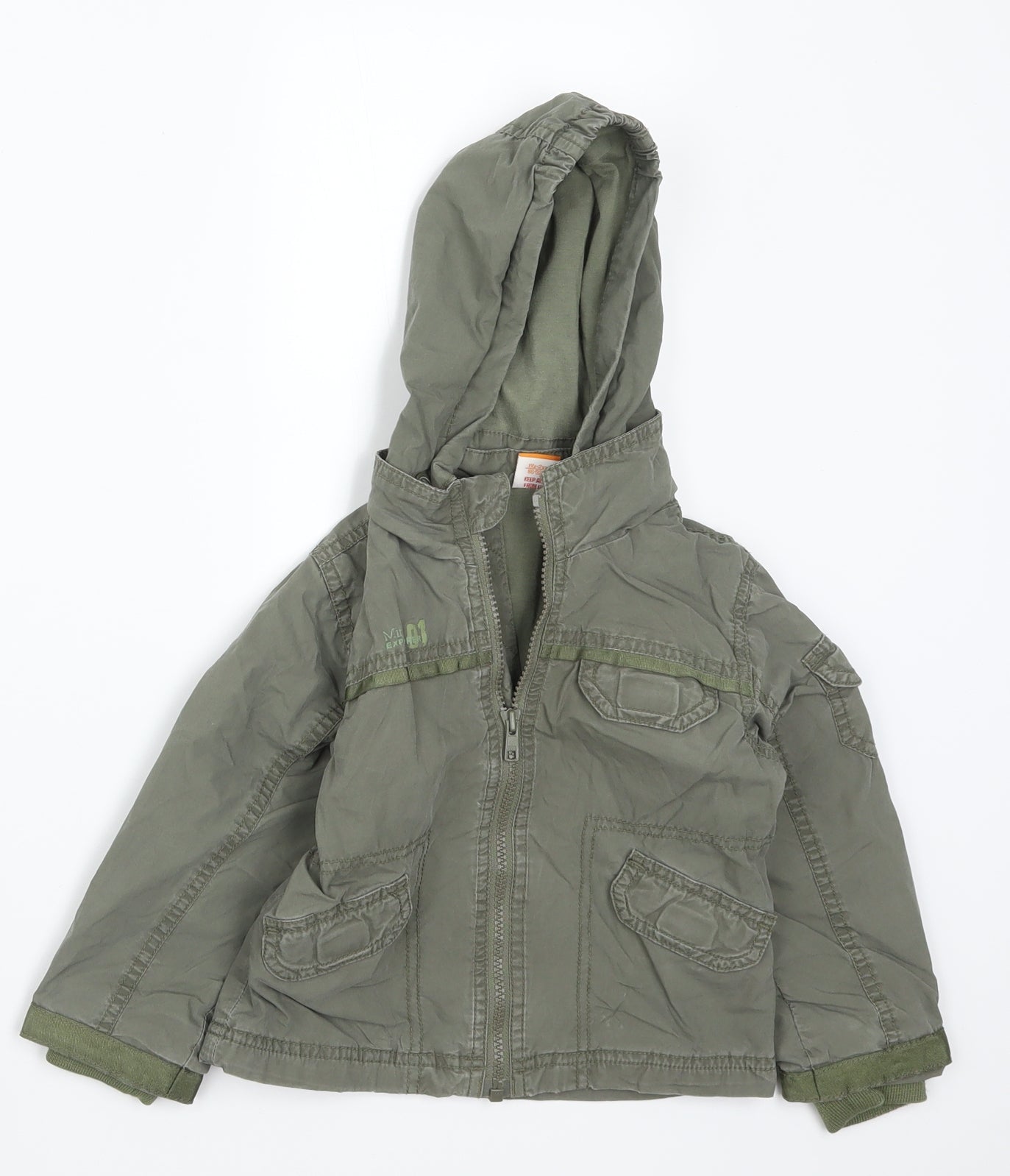 Mini Mode Boys Green   Basic Coat Coat Size 18-24 Months