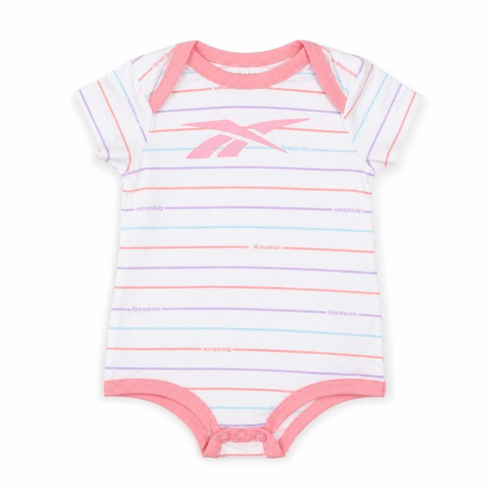 Reebok Girls Multicoloured Striped  Babygrow One-Piece Size 0-3 Months