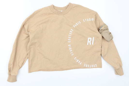 River Island Girls Beige   Pullover Sweatshirt Size 11-12 Years  - Studio Couture Paris