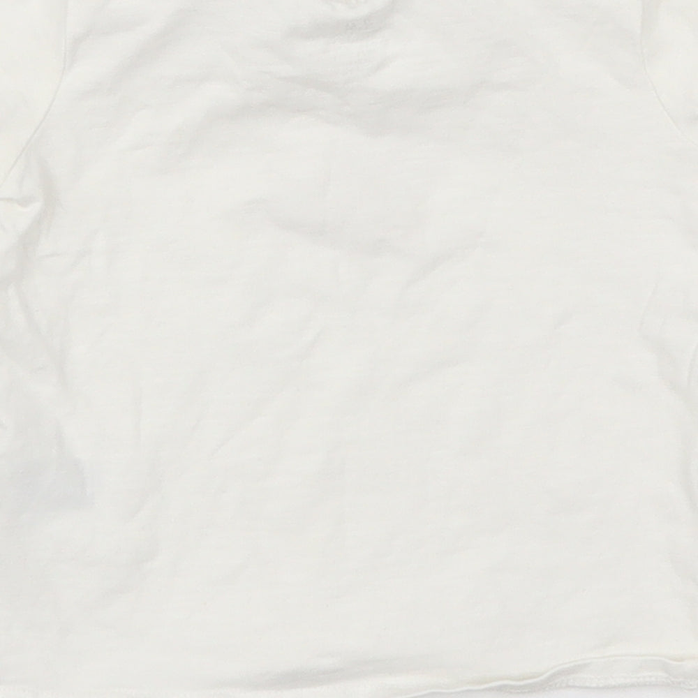 H&M Girls White   Basic T-Shirt Size 6-9 Months  - Tiny Miracle Cat