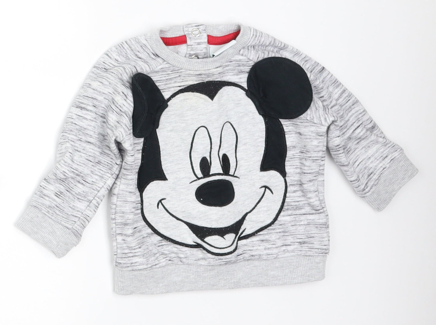 Disney Boys Grey   Basic T-Shirt Size 3-6 Months  - Mickey Mouse