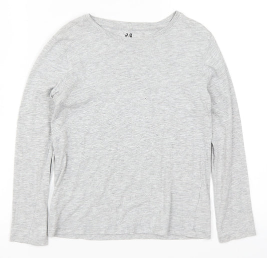 H&M Girls Grey   Basic T-Shirt Size 7-8 Years