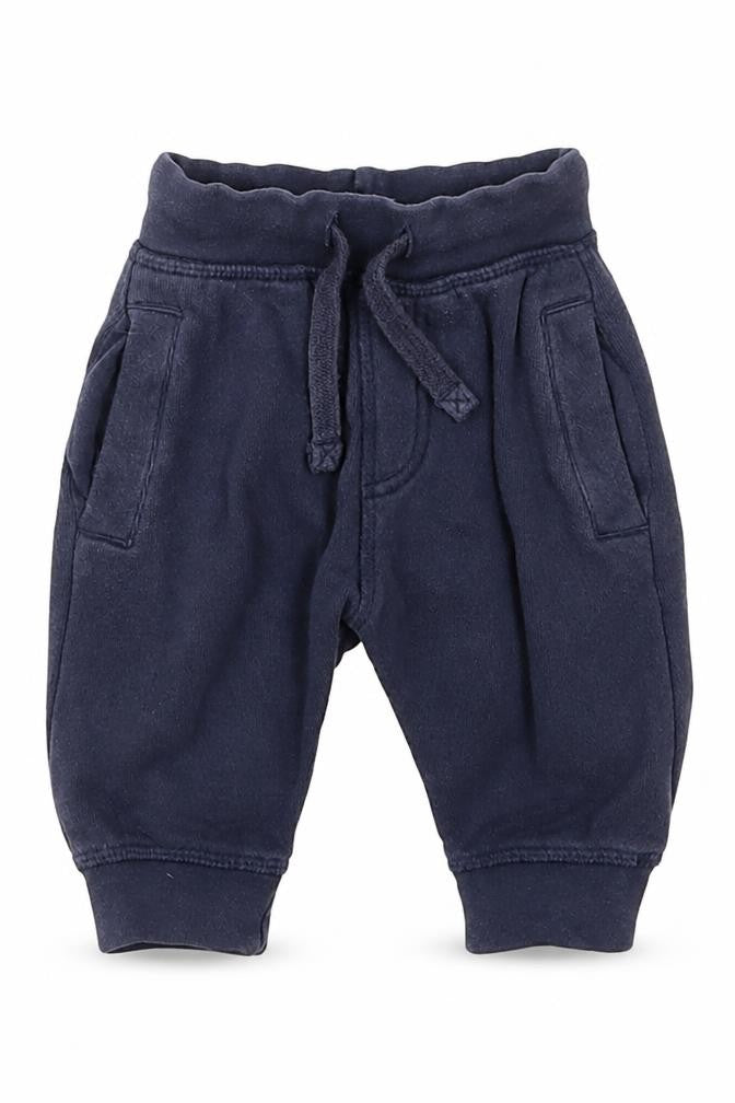 Front view of Next boys’ blue sweatpants, size 3-6, months