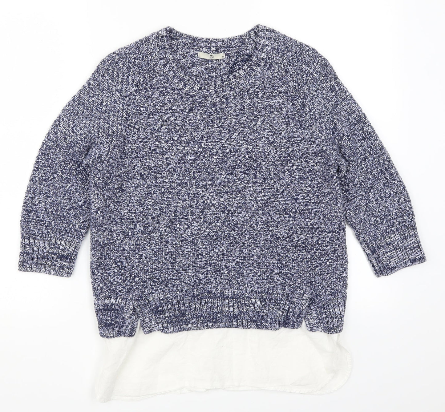 H&M Womens Blue  Knit Pullover Jumper Size 10