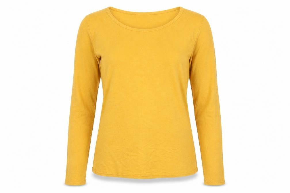 QED London Womens Yellow  Jersey Basic T-Shirt Size 14