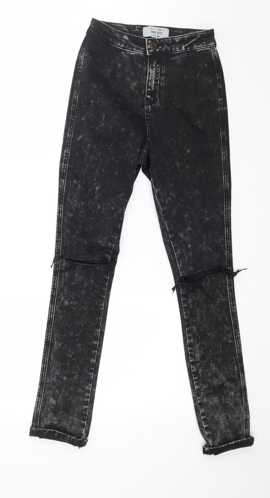 New Look Girls Black  Denim Skinny Jeans Size 13 Years - Distressed
