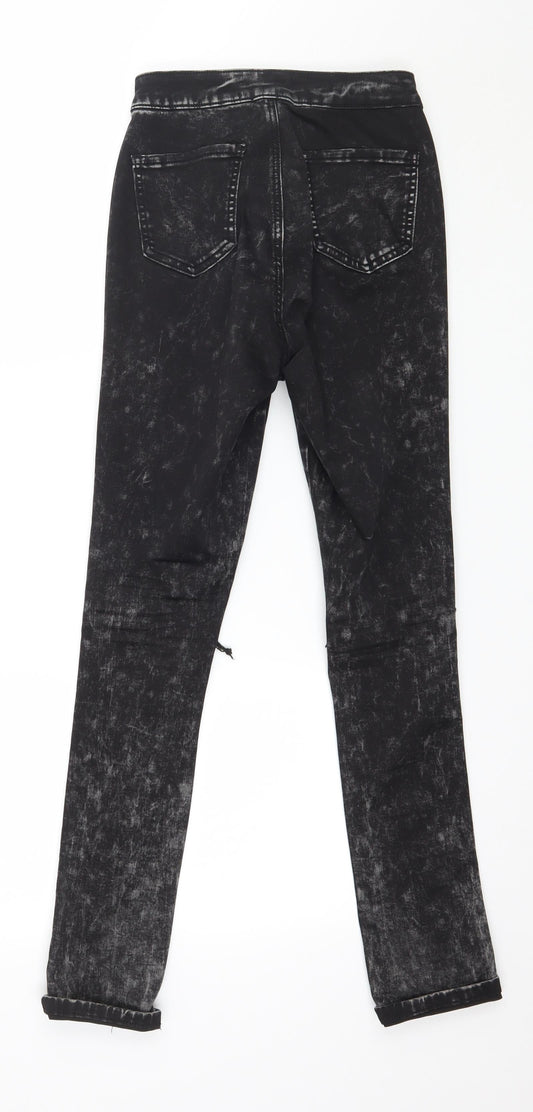 New Look Girls Black  Denim Skinny Jeans Size 13 Years - Distressed