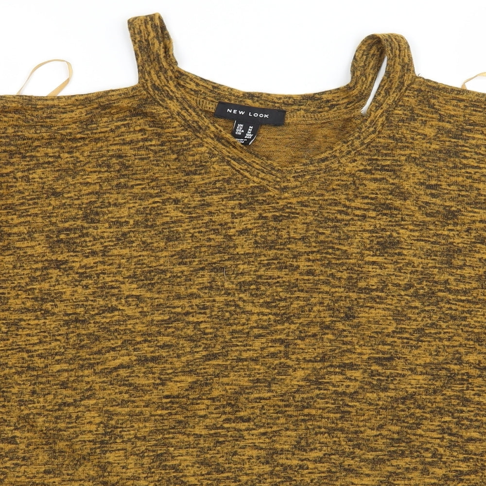 New Look Womens Yellow   Pullover Jumper Size M  - Cut Out Shoulder