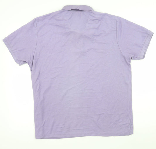 Atlantic Bay Mens Purple Batik Jersey  Polo Size L