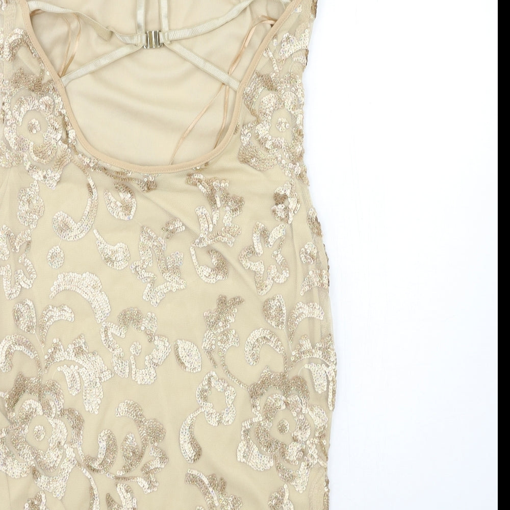 Nanana Womens Beige Floral  Bodycon  Size 10