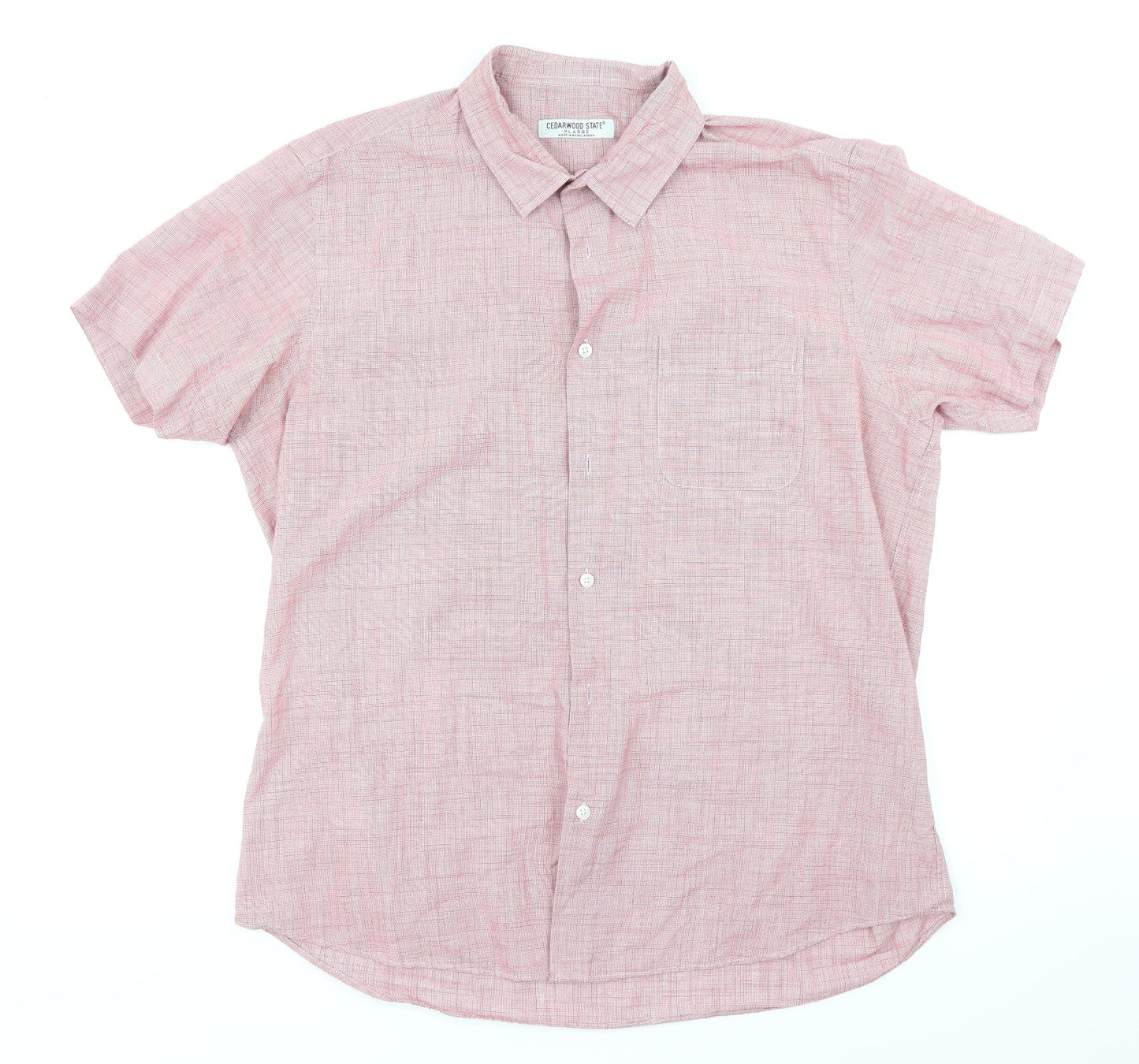 Cedar Wood State Mens Red Plaid   Button-Up Size XL