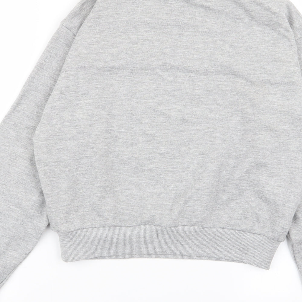 FOREVER 21 Womens Grey Striped  Full Zip Jumper Size S