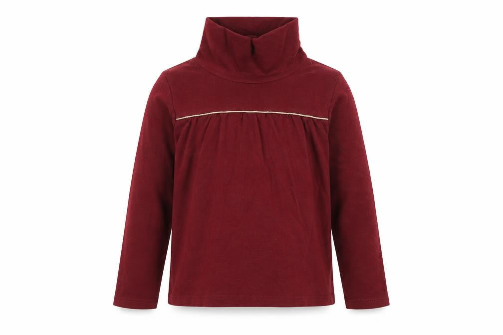 Front view of Vertbaudet girls’ purple basic t-shirt, size 6-7, years
