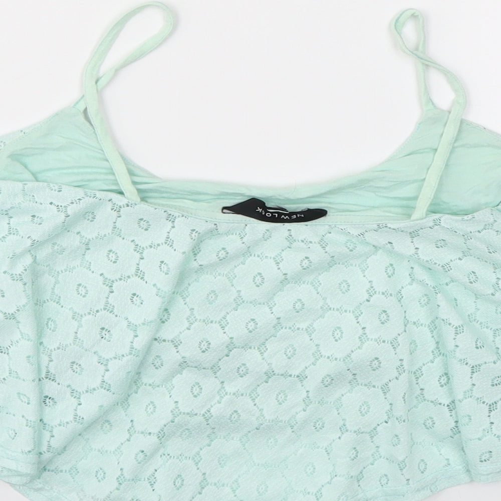 New Look Womens Green Floral  Basic T-Shirt Size 10