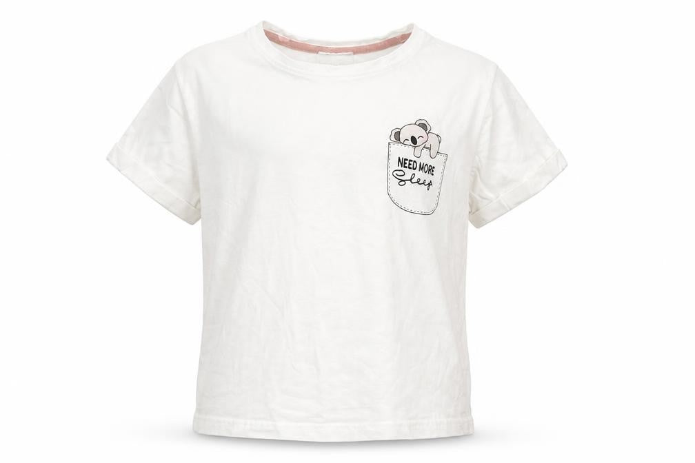 Front view of New Look girls’ white basic t-shirt, size S