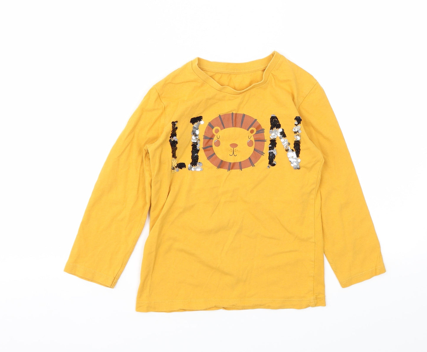 Matalan Girls Orange Animal Print  Basic T-Shirt Size 4-5 Years