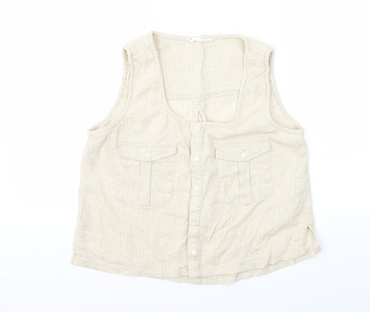 Mango Womens Beige   Basic T-Shirt Size L