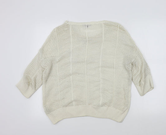 New Look Womens White   Pullover Jumper Size 18