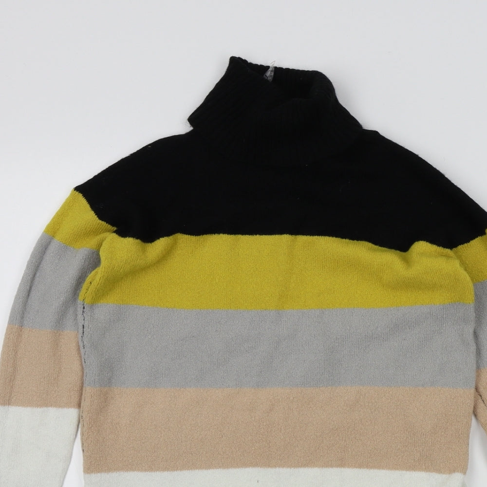 Select Womens Black Striped  Pullover Jumper Size 8