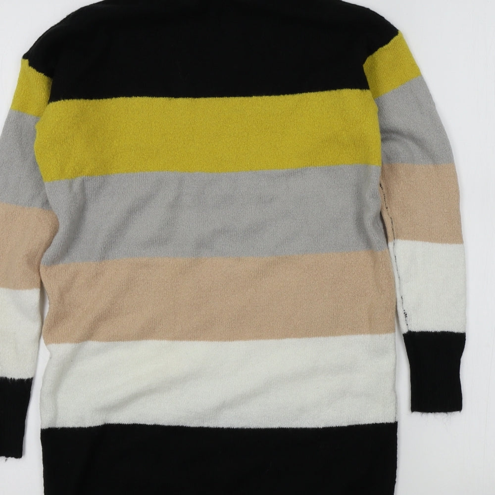 Select Womens Black Striped  Pullover Jumper Size 8