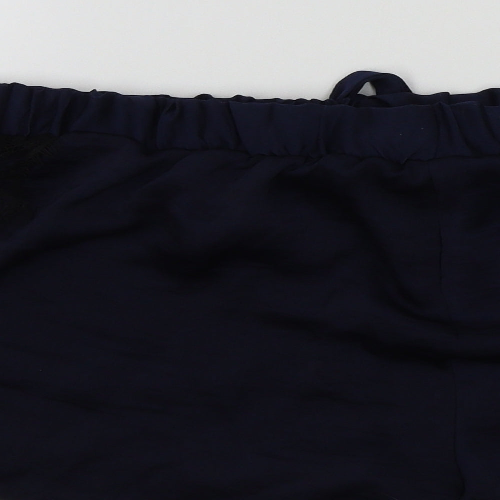 love to lounge Womens Blue Solid  Kimono Pyjama Pants Size M