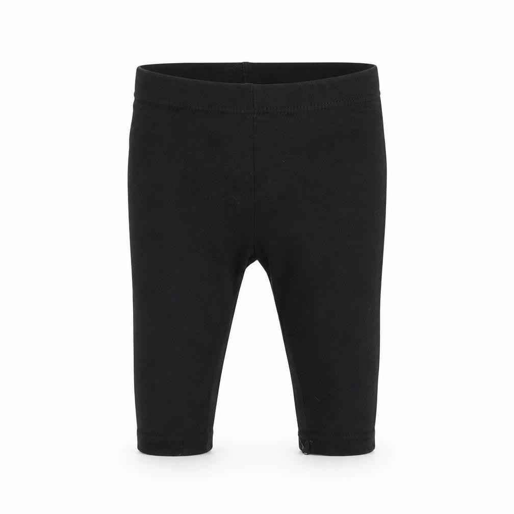 Front view of H&M girls’ black trousers, size 3-6, months - 2-4 months