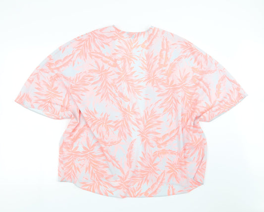 New Look Womens Green Floral  Cardigan Jumper Size 14  - leaf pattern