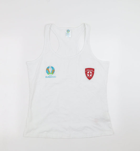 EURO2020 Womens White   Basic Tank Size 14