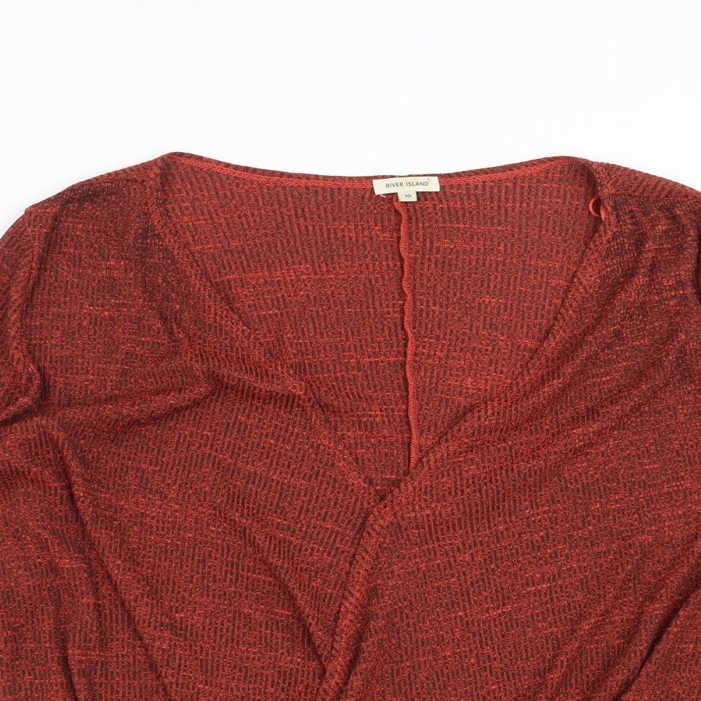 River Island Womens Orange  Knit Pullover Jumper Size 10