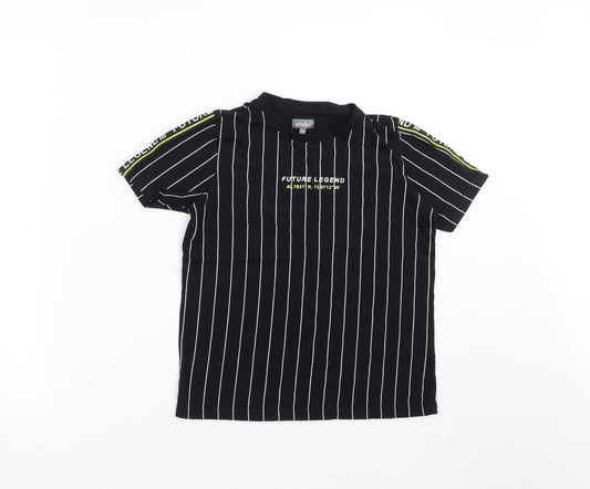 Studio Boys Black Striped  Basic T-Shirt Size 8-9 Years  - Future Legend