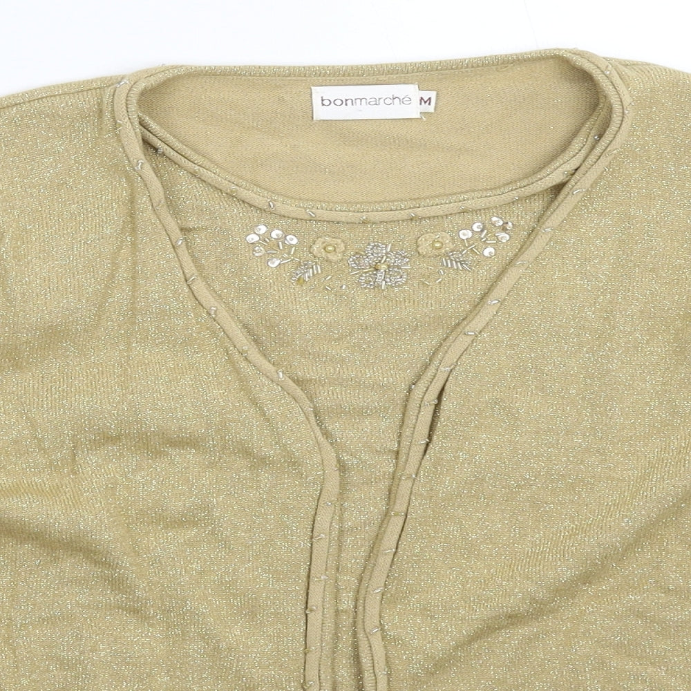 Bonmarché Womens Gold  Knit Pullover Jumper Size M