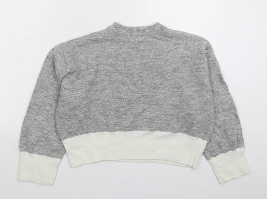 H&M Womens Grey  Knit Pullover Jumper Size XS