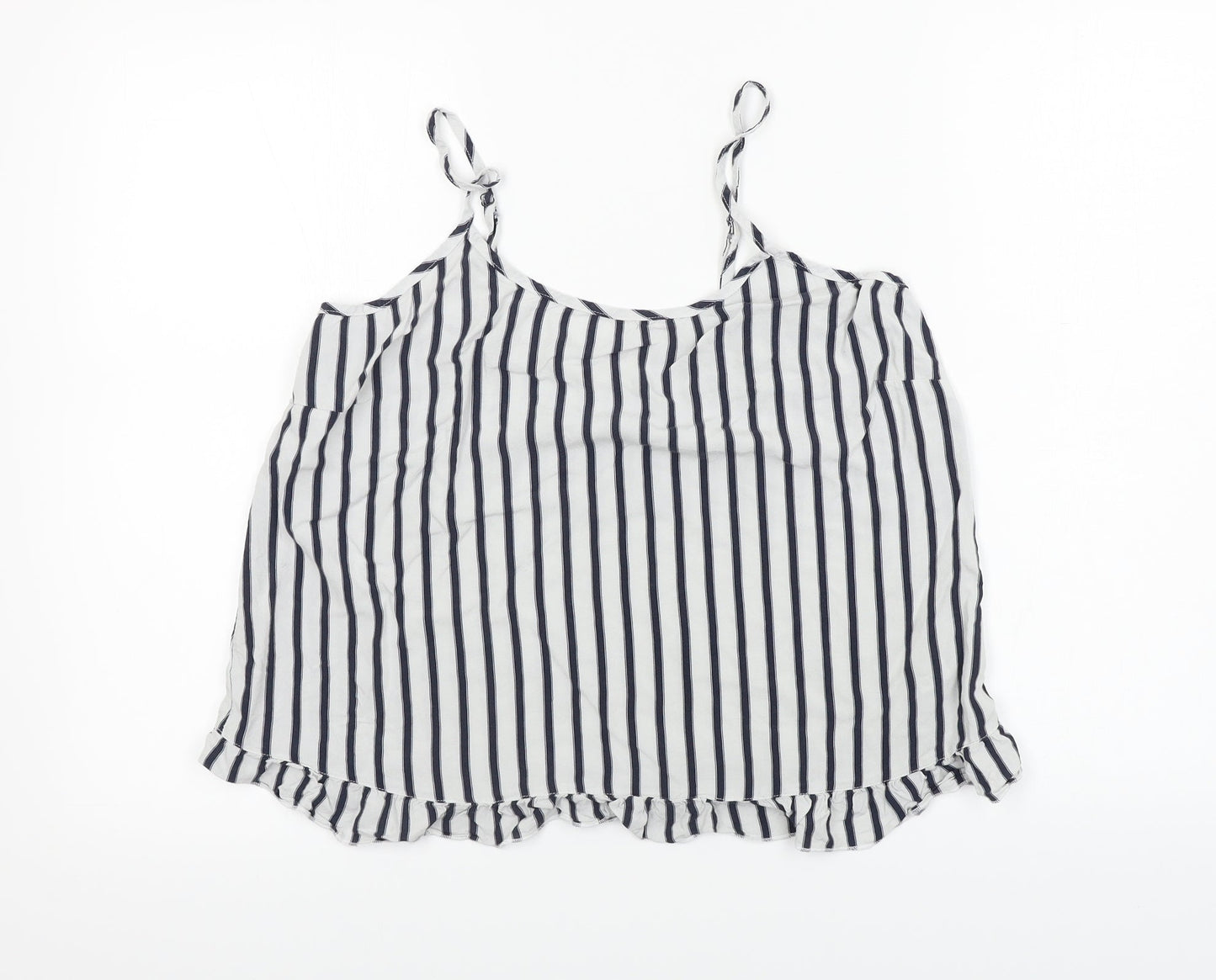 Time To Dream  Womens White Striped  Basic T-Shirt Size 12